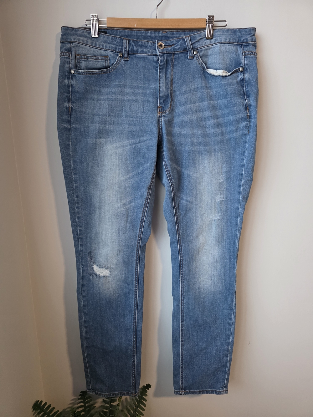 William Rast Light Blue Skinny Jeans with Faded Distressing